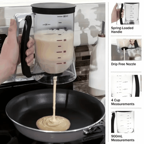 Cupcake & Pancake Batter Dispenser – Mess-Free Portion Control Tool for Muffins, Cakes & Waffles