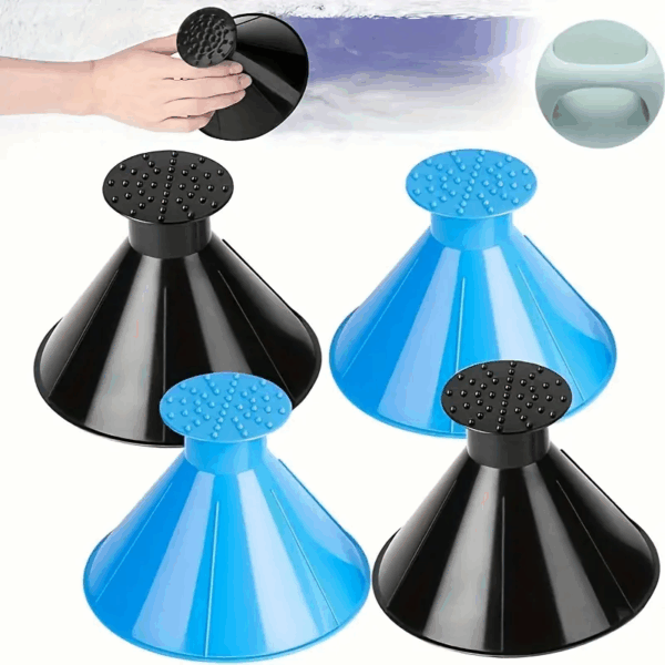 4-Pack Magic Cone Ice Scraper for Car – 2-in-1 Snow & Ice Removal Tool with Funnel